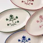 Everyday plates - Floral Oval Platter | Hand-crafted Ceramic | 14x7 - CASA AMAROSA
