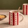 Everyday plates - Stripe & Dot Mug | Hand-Painted Ceramic Stoneware | 4 Inch - CASA AMAROSA