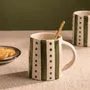 Everyday plates - Stripe & Dot Mug | Hand-Painted Ceramic Stoneware | 4 Inch - CASA AMAROSA