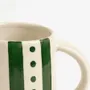 Everyday plates - Stripe & Dot Mug | Hand-Painted Ceramic Stoneware | 4 Inch - CASA AMAROSA