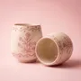 Carafes - Floral Motif Drink cup | Hand-Painted Ceramic Stoneware | 3 Inch - CASA AMAROSA