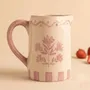 Ceramic - Floral Striped Pitcher | Hand-painted Ceramic | 6 Inch - CASA AMAROSA