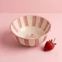 Bowls - Striped Floral Serving Bowl | Hand-crafted Ceramic | 5.5x5.5 - CASA AMAROSA