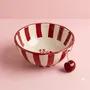 Bowls - Striped Floral Serving Bowl | Hand-crafted Ceramic | 5.5x5.5 - CASA AMAROSA