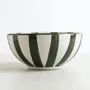 Bowls - Striped Floral Serving Bowl | Hand-crafted Ceramic | 5.5x5.5 - CASA AMAROSA