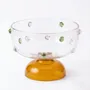 Glass - Borosilicate Glass Dessert Bowl | Confetti Dot Rim | 4x3 In - CASA AMAROSA