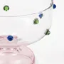 Glass - Borosilicate Glass Dessert Bowl | Confetti Dot Rim | 4x3 In - CASA AMAROSA