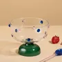 Glass - Borosilicate Glass Dessert Bowl | Confetti Dot Rim | 4x3 In - CASA AMAROSA