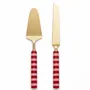 Knives - Stripe Cake Knife Set | Resin Handle | Set Of 2 - CASA AMAROSA