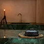 Platter and bowls - The Burned Oval Pot With Pattern and side handles - Black - BAZAR BIZAR LIVING