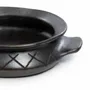 Platter and bowls - The Burned Oval Pot With Pattern and side handles - Black - BAZAR BIZAR LIVING
