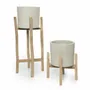 Flower pots - The Chalk High - Concrete Natural - L - BAZAR BIZAR LIVING