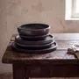 Platter and bowls - The Burned Deep Plate - Black - M - BAZAR BIZAR LIVING