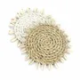 Placemats - The Seagrass Shell Coaster - White - BAZAR BIZAR LIVING