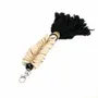 Decorative objects - The Macrame Fishbone Keychain - Black - BAZAR BIZAR LIVING