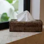 Caskets and boxes - The Rattan Classic Tissue Box - Natural Brown - BAZAR BIZAR LIVING