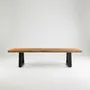 Benches - Bench With Iron Legs - Natural - 280 - BAZAR BIZAR LIVING