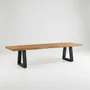 Benches - Bench With Iron Legs - Natural - 280 - BAZAR BIZAR LIVING