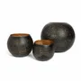 Bougeoirs et photophores  - La Boule Percée - Noir Or - L - BAZAR BIZAR LIVING