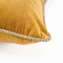 Cushions - The Velvet Crush Cushion Cover - Mustard - 50x50 - BAZAR BIZAR LIVING