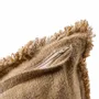 Cushions - The Sahara Fringe Cushion Cover - Natural Brown - 50x50 - BAZAR BIZAR LIVING