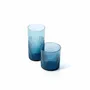 Glass - The Azure Rippled Low Tumbler - Blue - BAZAR BIZAR LIVING