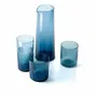 Glass - The Azure Rippled Low Tumbler - Blue - BAZAR BIZAR LIVING
