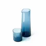 Glass - The Azure Rippled Low Tumbler - Blue - BAZAR BIZAR LIVING