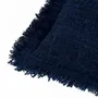 Cushions - The Azure Fringe Cushion Cover - Indian Blue - 30x50 - BAZAR BIZAR LIVING