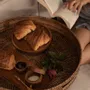 Platter and bowls - The Rattan Rise Tray - Natural Brown - BAZAR BIZAR LIVING