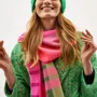 Foulards et écharpes - Oh My My Neon Stripe Wide Merino Scarf - AVOCA