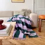 Plaids - Plaid en laine à rayures lilas et vert forêt - KLEKKS NO. 6 - KLEKKS