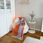 Plaids - Plaid en laine bleu ciel et orange - KLEKKS NO. 13 - KLEKKS