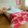 Plaids - Plaid en laine rouge cerise et rose tendre - KLEKKS NO. 33 - KLEKKS