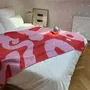 Plaids - Plaid en coton rose et rouge - KLEKKS NO. 8 - KLEKKS