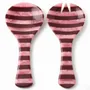Flatware - Striped Salad Server Set | Hand-poured Resin | 9 Inch - CASA AMAROSA
