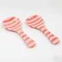 Flatware - Striped Salad Server Set | Hand-poured Resin | 9 Inch - CASA AMAROSA