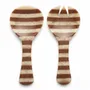 Flatware - Striped Salad Server Set | Hand-poured Resin | 9 Inch - CASA AMAROSA