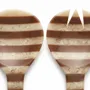 Flatware - Striped Salad Server Set | Hand-poured Resin | 9 Inch - CASA AMAROSA