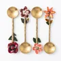 Kitchen utensils - Floral Motif Teaspoon Set | Stainless Steel Spoons | Set Of 4 - CASA AMAROSA