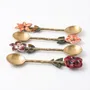 Kitchen utensils - Floral Motif Teaspoon Set | Stainless Steel Spoons | Set Of 4 - CASA AMAROSA