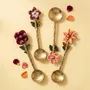 Kitchen utensils - Floral Motif Teaspoon Set | Stainless Steel Spoons | Set Of 4 - CASA AMAROSA