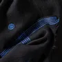 Scarves - DYRHOLAEY MEN'S SCARF — PLAIN BLACK WITH BLUE WOOL BORDER - AV08 PARIS