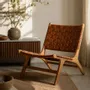 Fauteuils - Fauteuil Relax marron en teck massif et cuir - DESIGN TRIP