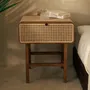 Tables de nuit - Table de chevet en teck et cannage - DESIGN TRIP