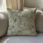 Coussins textile - Taie d'oreiller 100 % lin - Toile de Jouy, oiseaux en fleurs printaniè - NORRAVILLA