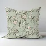 Coussins textile - Taie d'oreiller 100 % lin - Toile de Jouy, oiseaux en fleurs printaniè - NORRAVILLA