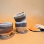 Tasses et mugs - Porcelaine d'Arita – Tasse à couvercle cuite au Saggar - JOHN MAC CERAMICS