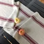 Linge de table textile - 100% Linen Table Runner – Rustic Grain Sack Stripe Farmhouse style - NORRAVILLA
