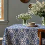 Nappes - Nappe 100 % lin - Imprimé floral bleu français - NORRAVILLA